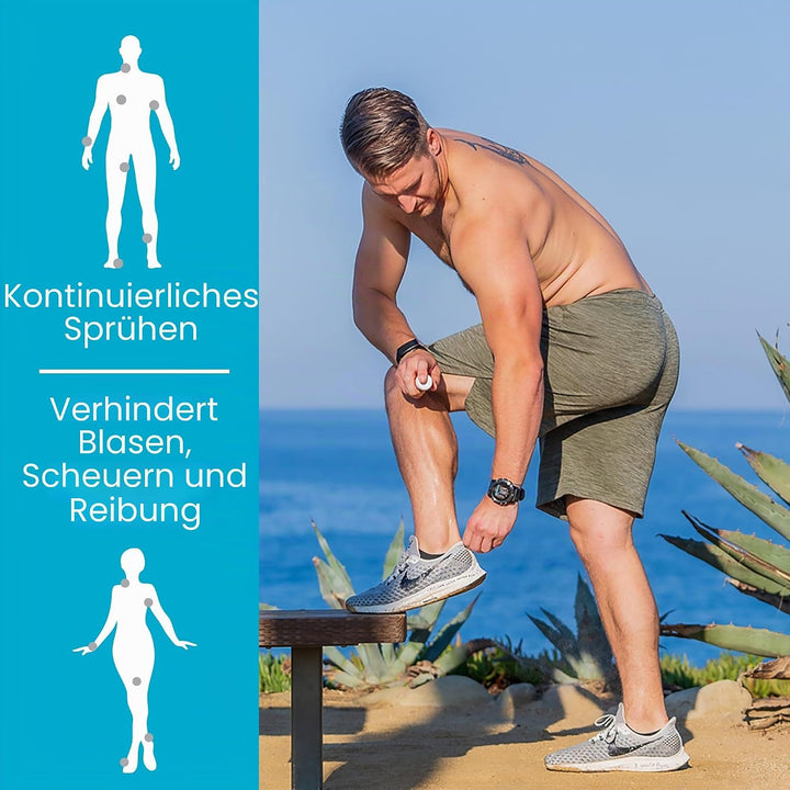 TRISLIDE - Anti Chafing Spray, Anti Friction Körperscheuerschutz für Triathlon, Anti Reiben Obersche