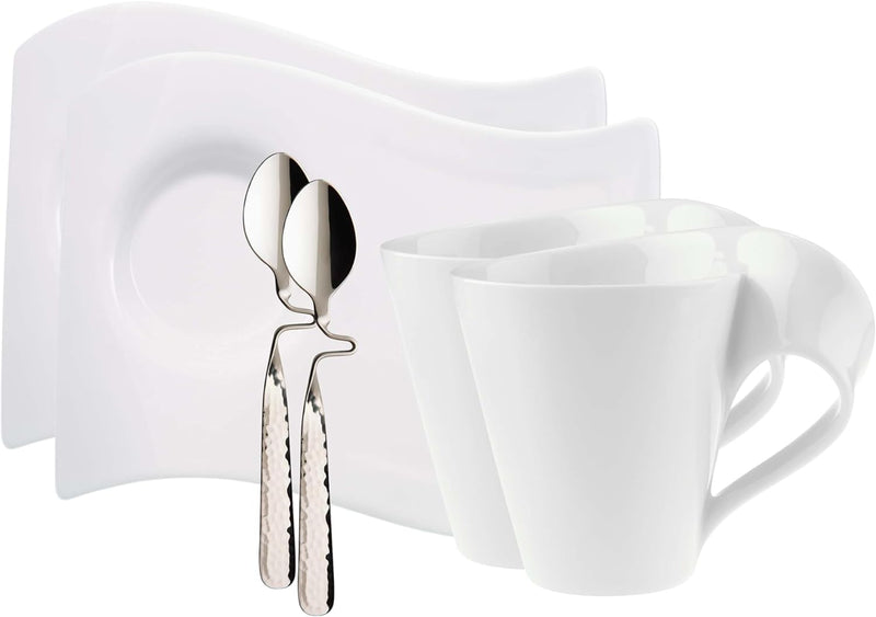 Villeroy und Boch - NewWave Caffè Kaffeetassen-Set, 6 tlg., eleganter Kaffeegenuss, Premium Porzella