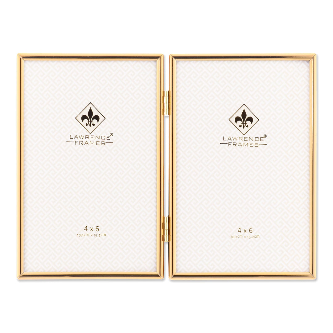Lawrence Frames Doppel-Bilderrahmen, 10 x 15 cm, goldfarben, 4x6 Double 4x6 Double gold, 4x6 Double