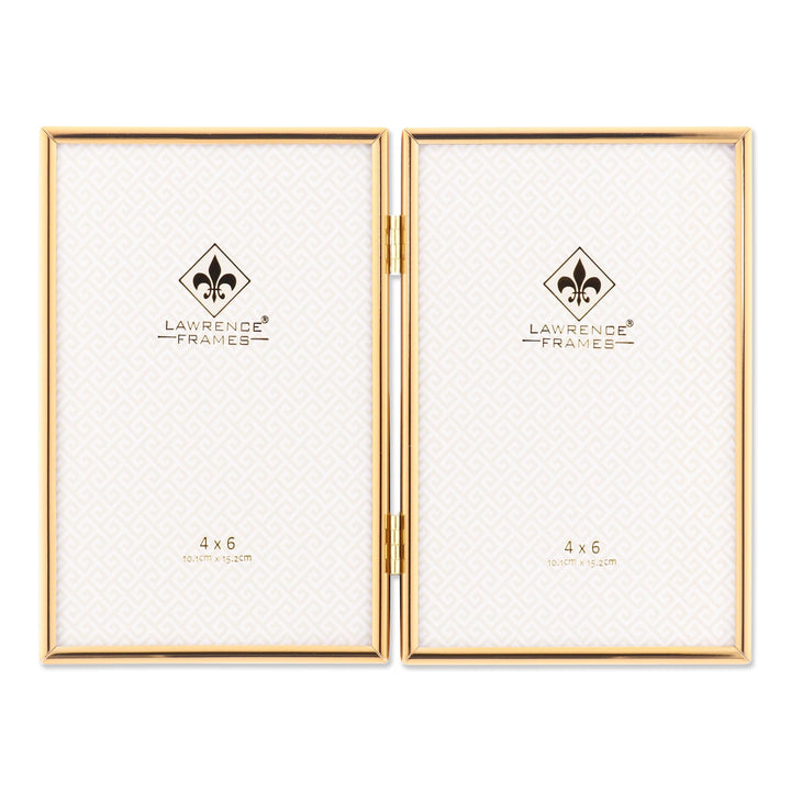 Lawrence Frames Doppel-Bilderrahmen, 10 x 15 cm, goldfarben, 4x6 Double 4x6 Double gold, 4x6 Double