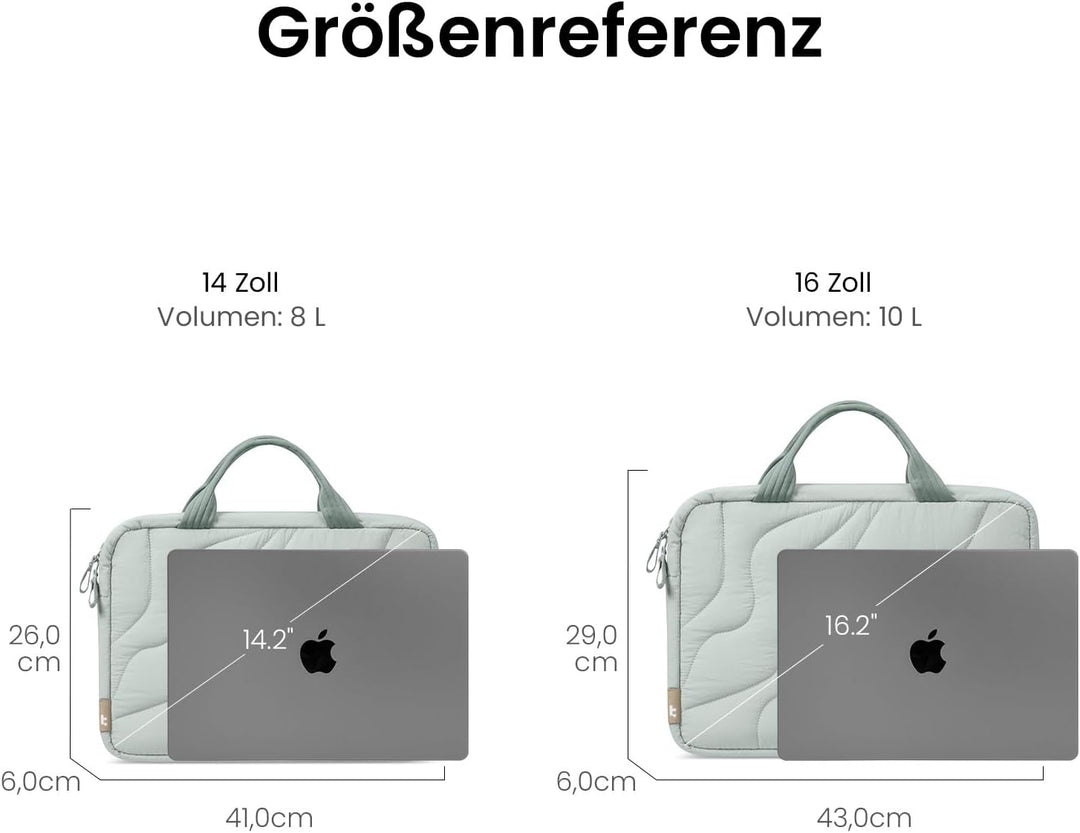 tomtoc Laptoptasche 14 Zoll, Puffy Laptop Tasche für Damen, Leichte Laptoptasche für 14 Zoll MacBook