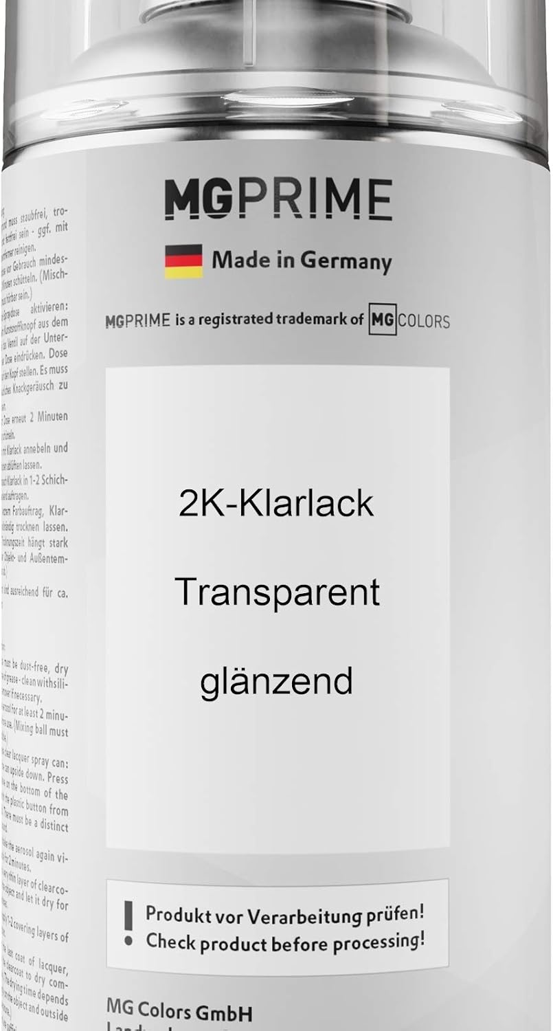 MG PRIME Autolack 2K Spraydosen Set für Fiat 691/A / 691 Grigio Ferro Metallic/Fer Grau Metallic Bas