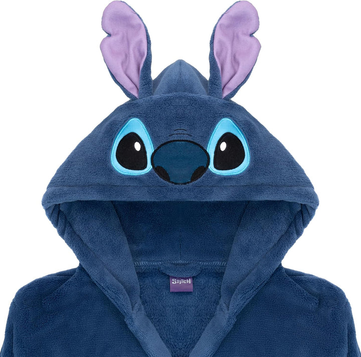 Disney Lilo & Stitch Bademantel für Mädchen, Fleece Morgenmantel mit Kapuze und Ohren, Hausmantel, G