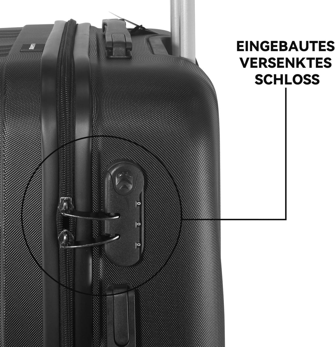 Hartschalenkoffer Set 3 Teilig, Kratzresistente Premium Hartschale, 55 64 74 cm, 360-Grad-Doppelroll