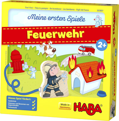 HABA 303807 - Meine ersten Spiele – Feuerwehr Spannendes Memospiel für 1-4 Spieler ab 2 Jahren & 587