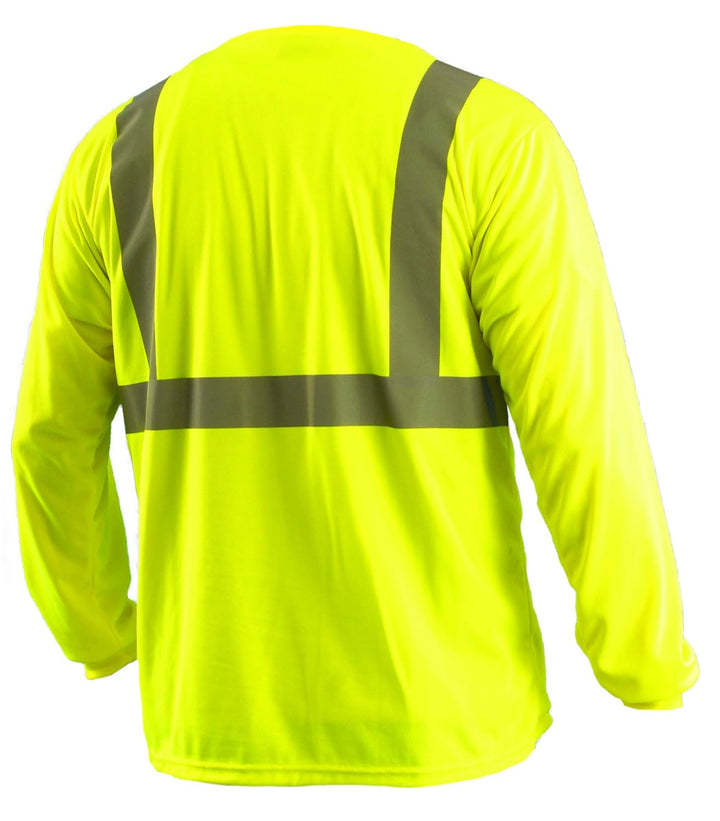 Occunomix LUX-LSET2B-YS Classic Standard Langarm Wicking Birdseye T-Shirt ohne Tasche, Klasse 2, 100