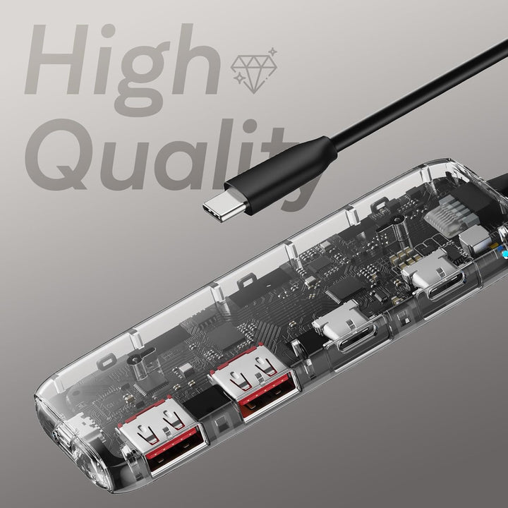 Qeefun 10Gbps USB C Hub, 3.2 USB Hub mit 2 USB-C und 2 USB-A, USB 3.2 GEN 2 Splitter mit 100W Power