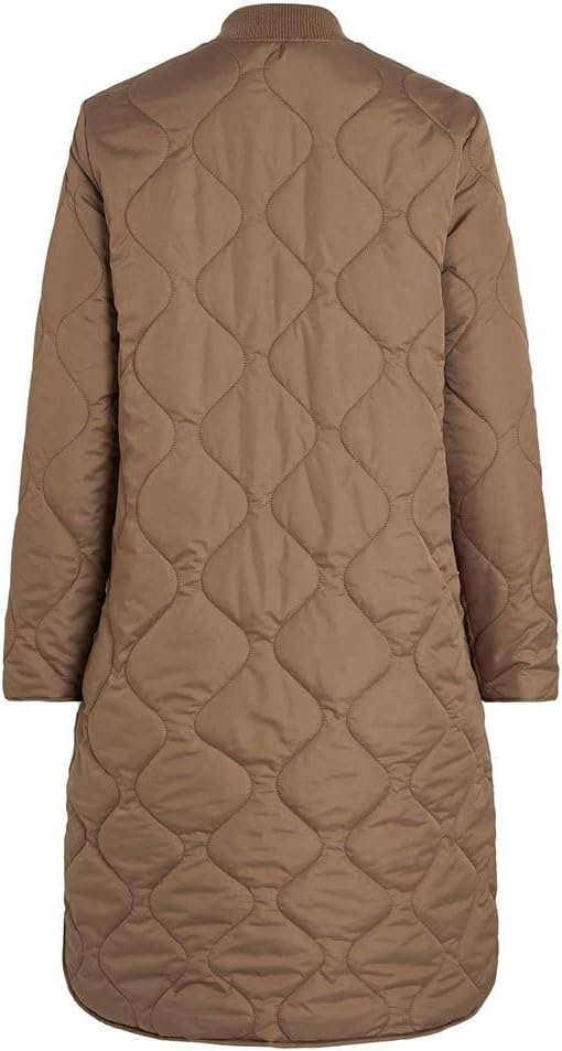 Vila Damen Vimanon Quilted Jacket - Noos Mantel 36 Walnut, 36 Walnut