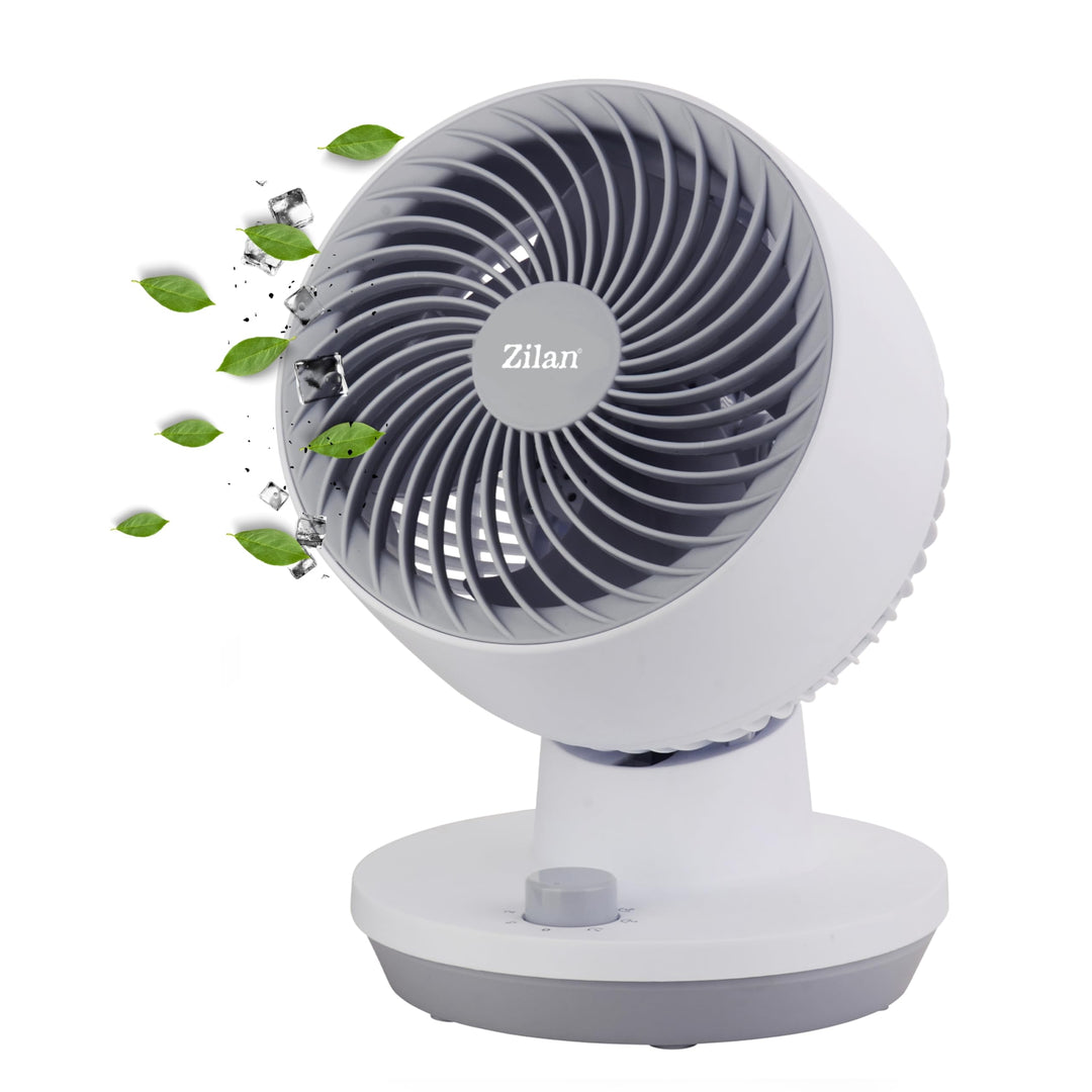 Zilan Tischventilator Sehr leise Ventilator klein 3 Stufen Energiesparend Geeignet für Büro Schlafzi