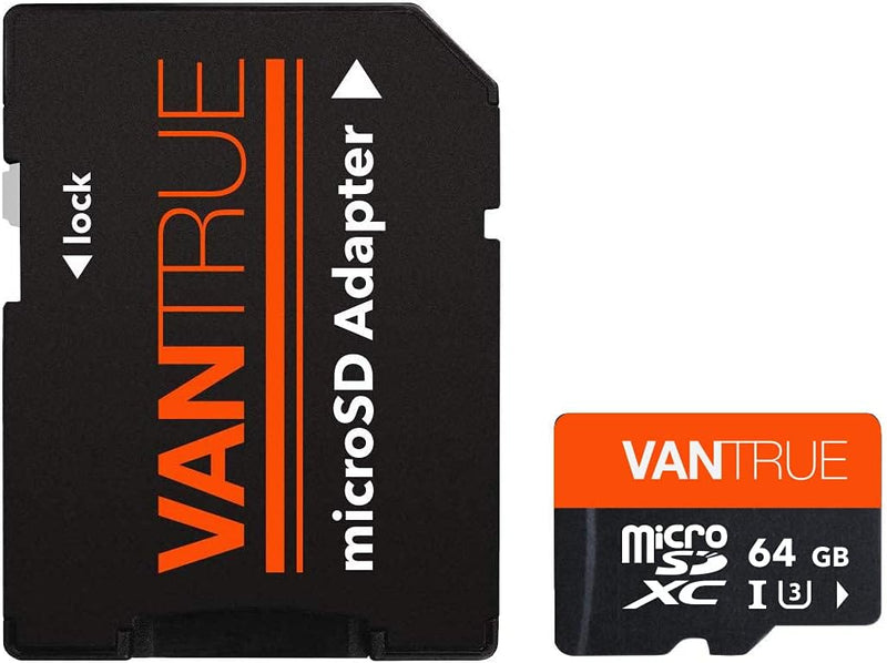 VANTRUE 64GB microSD Speicherkarte, UHS-I U3 4K, inkl. Adapter, Kompatibel mit Dashcam, Smartphone,