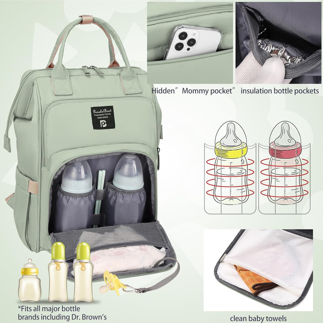 Pomelo Best Baby Wickelrucksack macaron Wickeltasche Rucksack mit wasserdicht Wickelunterlage Grosse