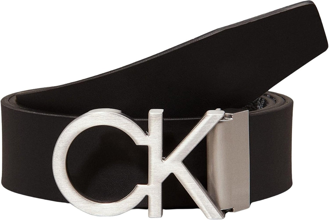 Calvin Klein Herren Gürtel Ck Rev.Adj. New Mono Belt 3.5 cm Kunstledergürtel, Schwarz (Black Monogra