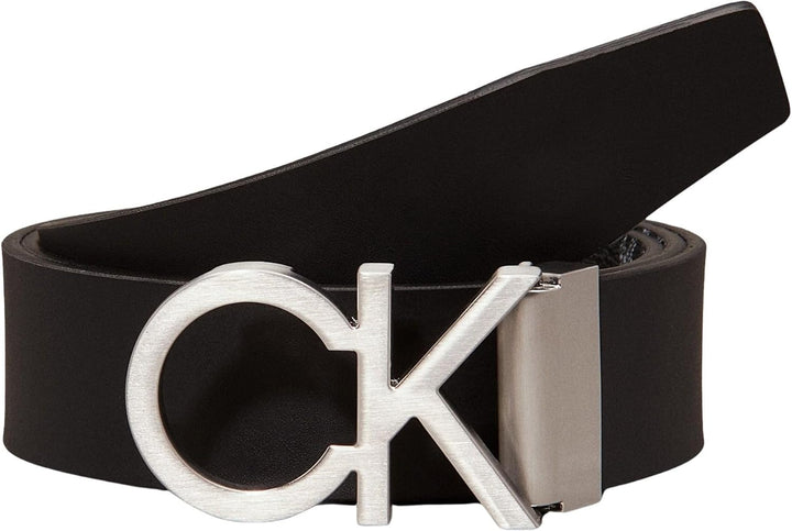 Calvin Klein Herren Gürtel Ck Rev.Adj. New Mono Belt 3.5 cm Kunstledergürtel, Schwarz (Black Monogra