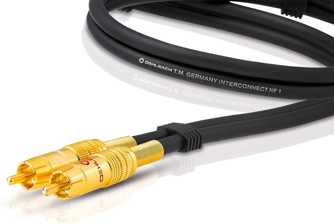 Oehlbach NF 1 Master 50 - Hervorragendes analoges Stereo Audio-Cinchkabel - 2X Cinch/2x Cinch, Vollm