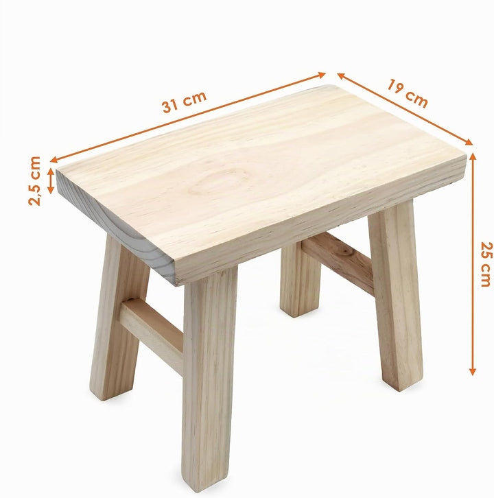 Spetebo Echtholz Blumenbank Natur rechteckig - 31 x 25 cm - Holz Pflanzenständer naturbelassen - Blu
