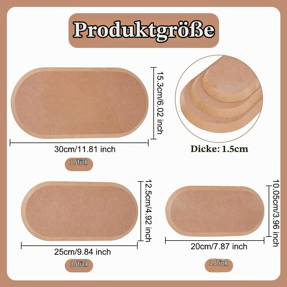OLYCRAFT 3 Stück Ovale Töpferformen Für Ton Keramik Holz Töpferwerkzeuge Ton Trockenbrett Ovale Töpf