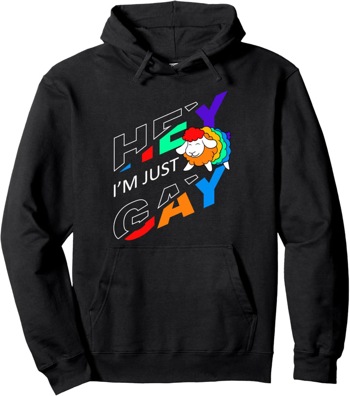 Ich bin nur schwule regenbogenfarbene Schafe Pullover Hoodie