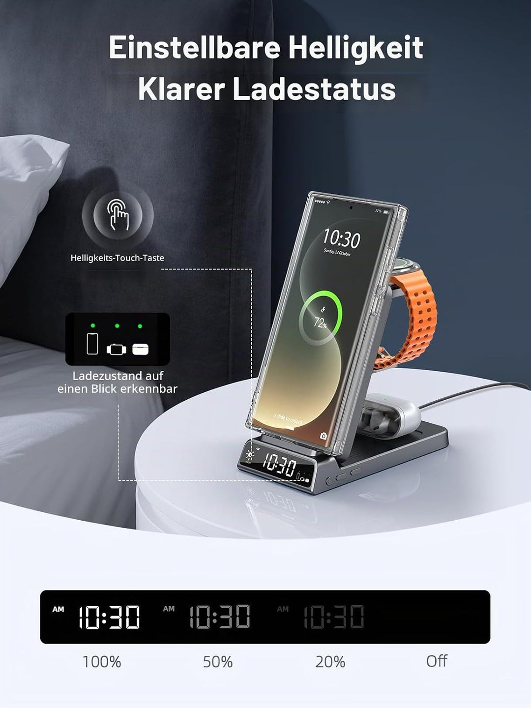 Magnetisches Kabelloses Ladegerät für Samsung, 3 in 1 Mag Safe Ladestation für Samsung Galaxy Z Fold