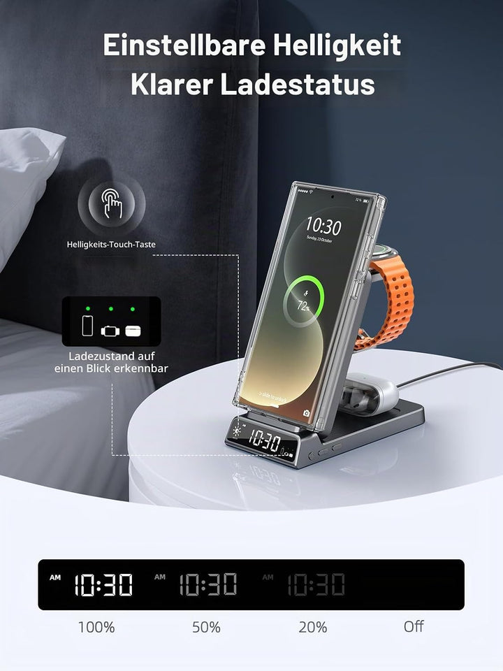 Magnetisches Kabelloses Ladegerät für Samsung, 3 in 1 Mag Safe Ladestation für Samsung Galaxy Z Fold