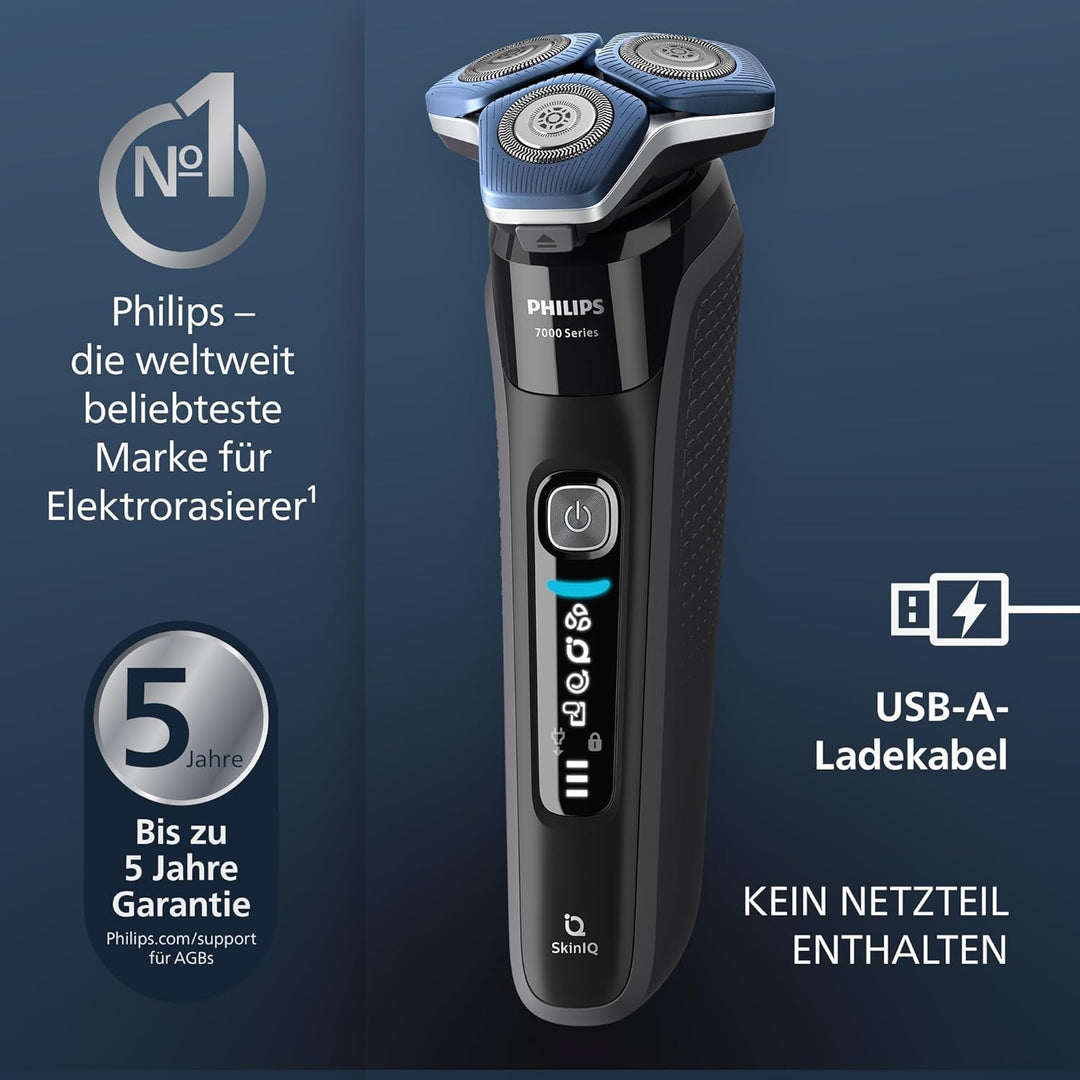 Philips Shaver Series 7000 – Elektrischer Nass- und Trockenrasierer für Herren mit ausklappbarem Tri