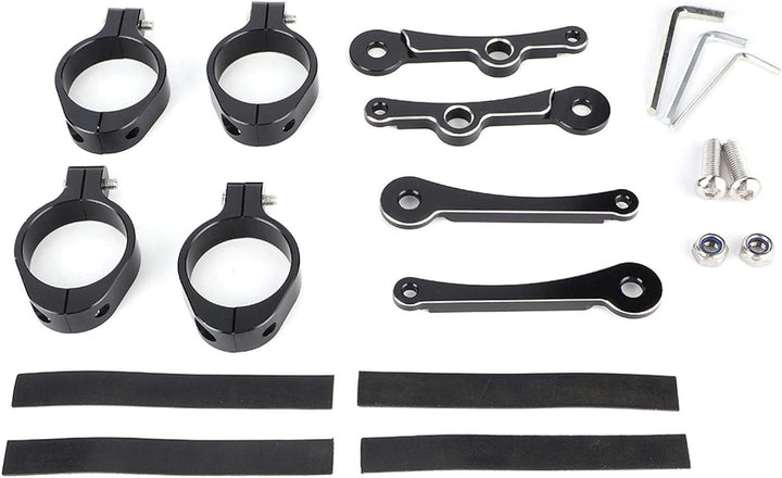 Tomantery Gabelrohr Motorrad Scheinwerferhalterung Silber Einstellbar für Motorrad Motorradzubehör(b