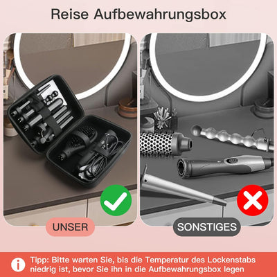 Lockenstab Set, 5 in 1, mit Verschiedenen Aufsätzen, [Turmalin Keramik] Welleneisen,Glättbürste, [mi