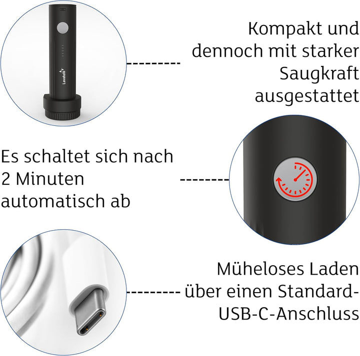 Lavatelli - VAC-U-PUMP Wireless Elektrische Vakuumpumpe für Vakuumbeutel Kleidung Reise, kompakt & s