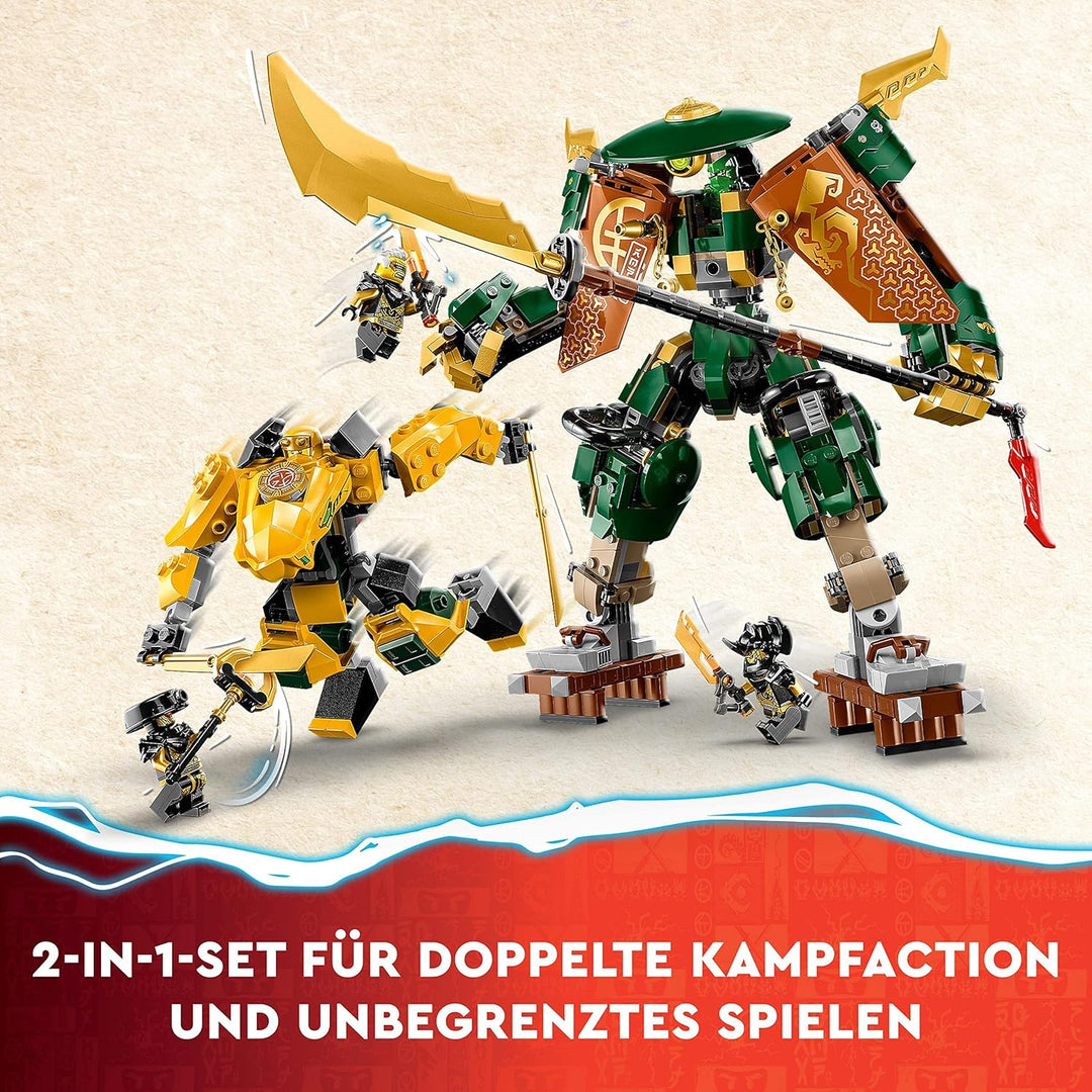 LEGO NINJAGO Lloyds und Arins Ninja Training-Mechs Set mit 2 kombinierbaren Action-Figuren und 5 Min