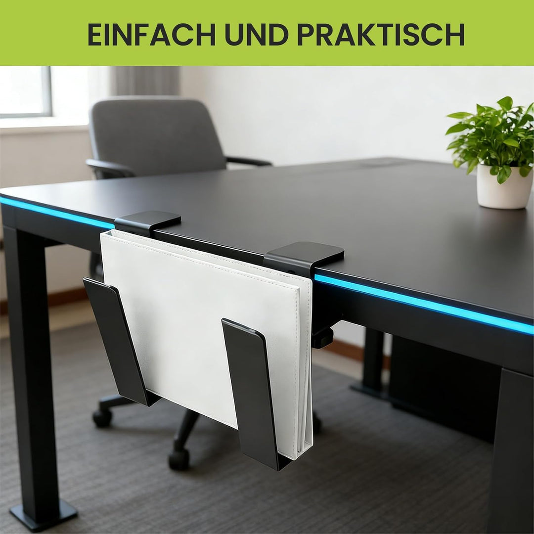 Verstellbarer Laptopständer für unter den Schreibtisch, Hängeregalklemme aus Metall, bohrfreie Schre