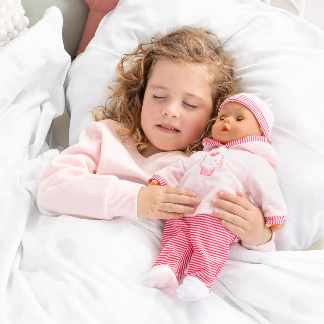 Babypuppe First Words mit Schlafaugen, spricht 24 Babylaute, mit Schnuller und Flasche, 38 cm Single