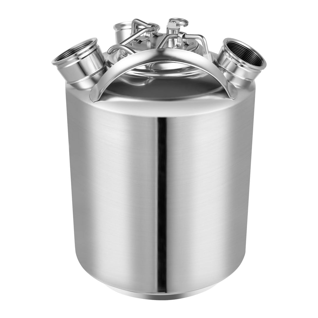 10L Bier Reinigungsbehälter, 3-Kopf Edelstahl Bier Reinigungsfass, Multifunktionales Bierreinigungsf