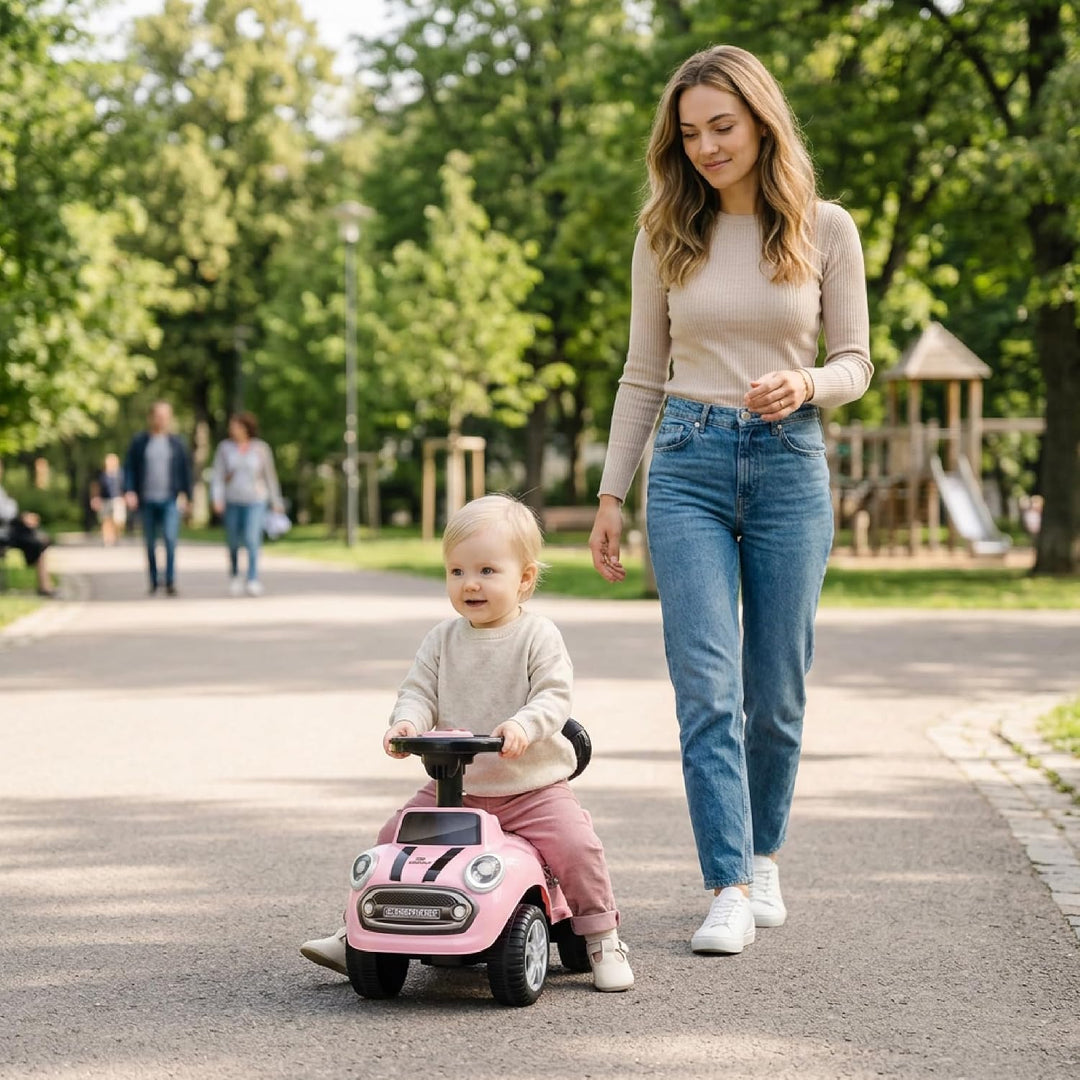 Rutschauto ab 1 Jahr, Lauflernwagen, Kinderauto Indoor, Rutschfahrzeug mit Klängen (Rosa), Rosa