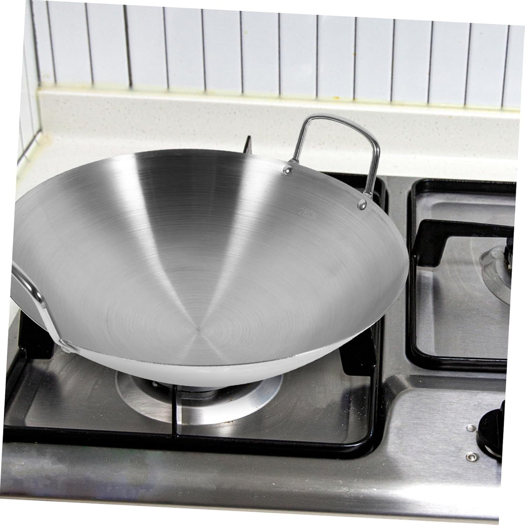 Housoutil Wok- Pfanne Antihaft- Edelstahl- Pfannenpfanne Traditioneller Chinesischer Wok Kratzfestes
