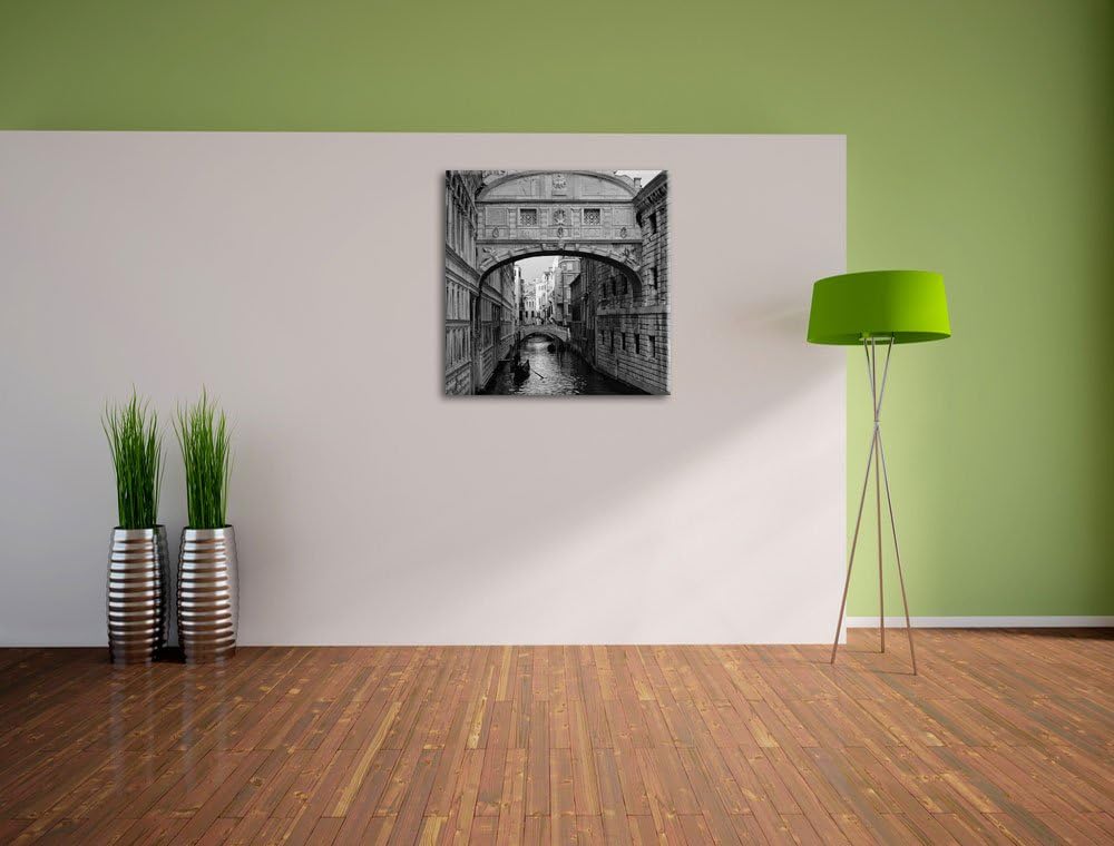 Pixxprint Romantischer Kanal in Venedig als Leinwandbild/Grösse: 70x70 cm/Wandbild/Kunstdruck/fertig