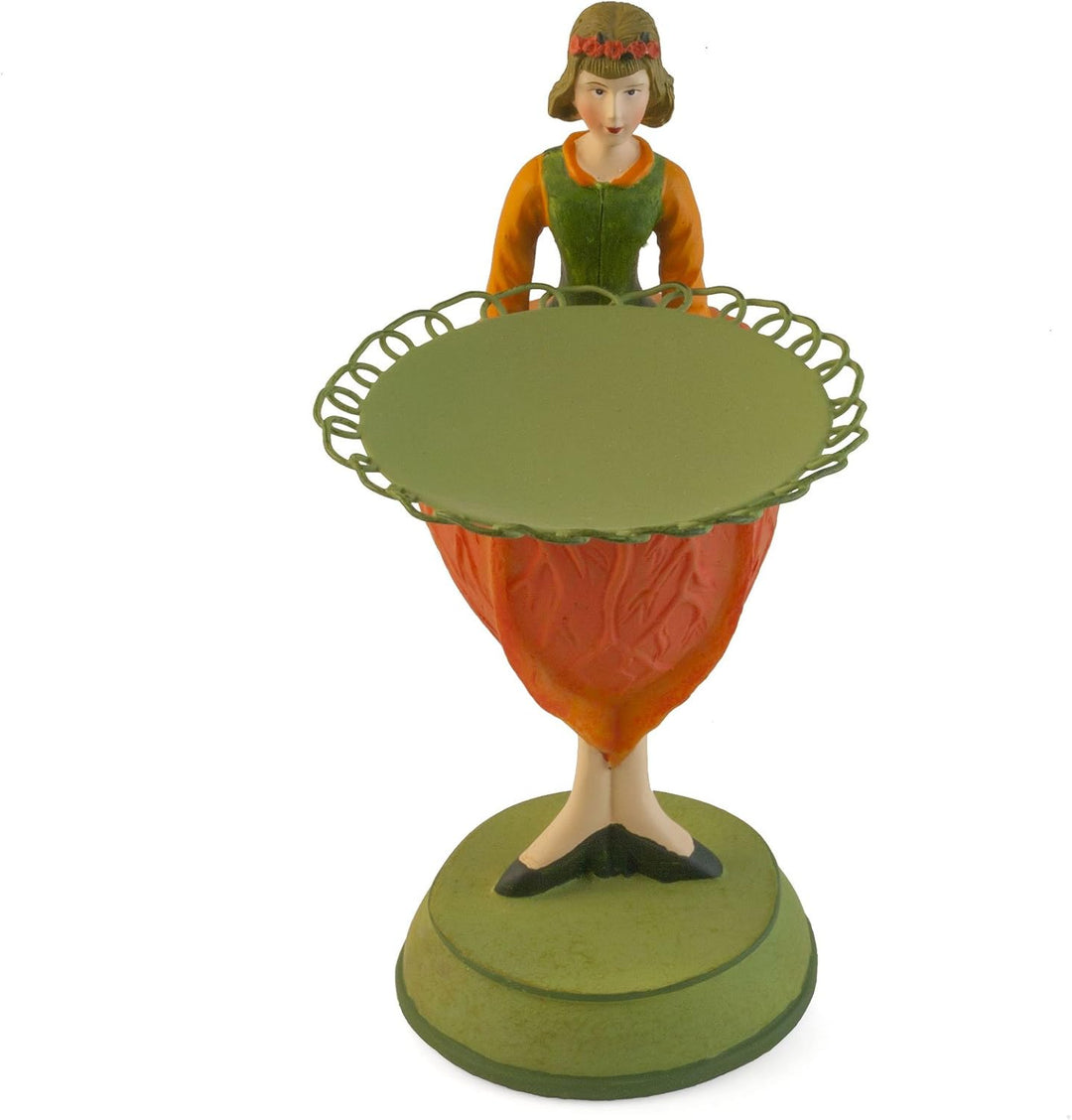Rosemarie Schulz Dekofigur - Teelichthalter - Blasenkirsche Mädchen mit Kerze, Blasenkirsche Orange