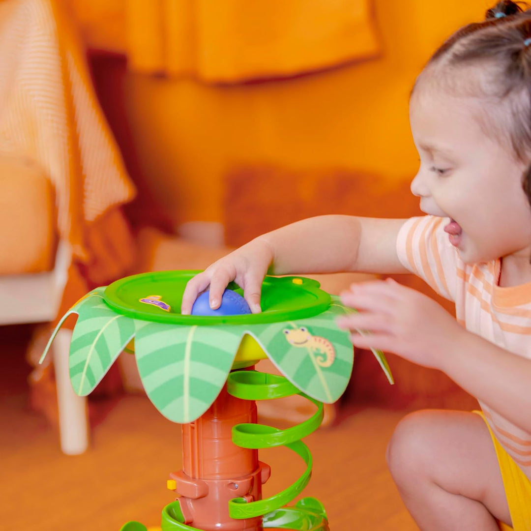 Bright Starts Tropical Twirl 2-in-1 Ballturm mit Lichtern & Musik, 5 Bälle inklusive, Unisex, 6 Mona