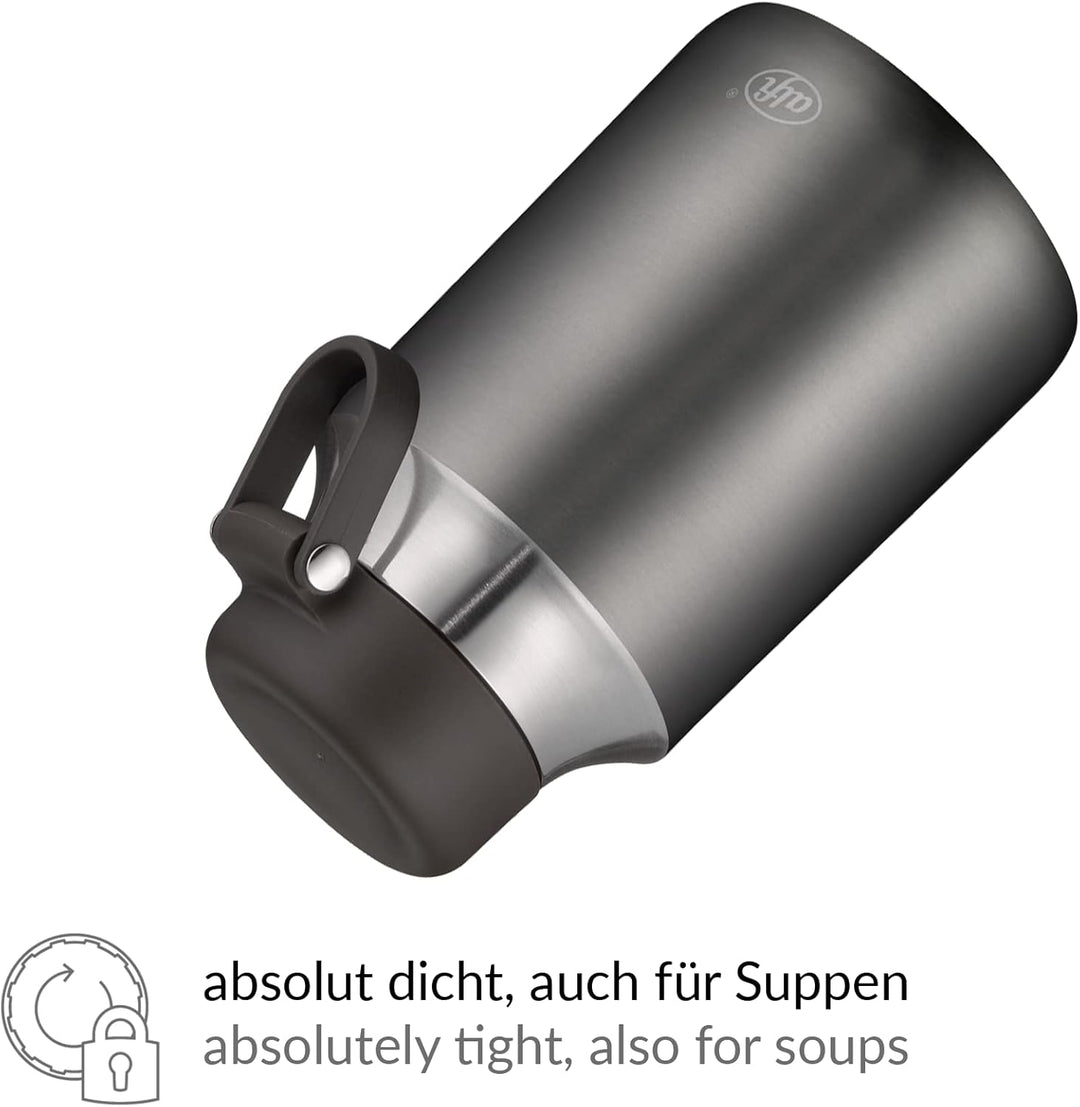 alfi CITY FOOD MUG 470ml, cool grey, Edelstahl-Thermobehälter für Essen, Isolierbehälter für Suppen,