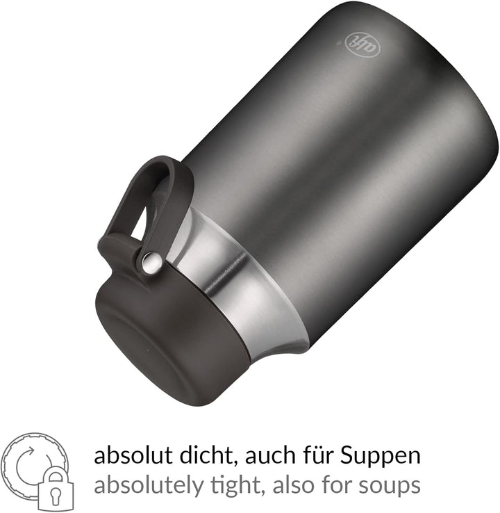 alfi CITY FOOD MUG 470ml, cool grey, Edelstahl-Thermobehälter für Essen, Isolierbehälter für Suppen,