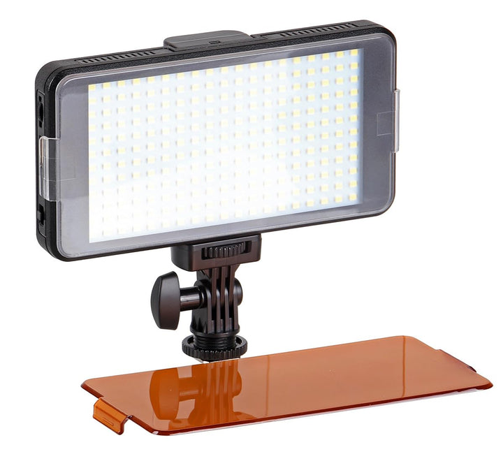 ayex Extraflache dimmbare Videoleuchte mit 228 LEDs und Power Bank Funktion mit Diffusoren und Neige