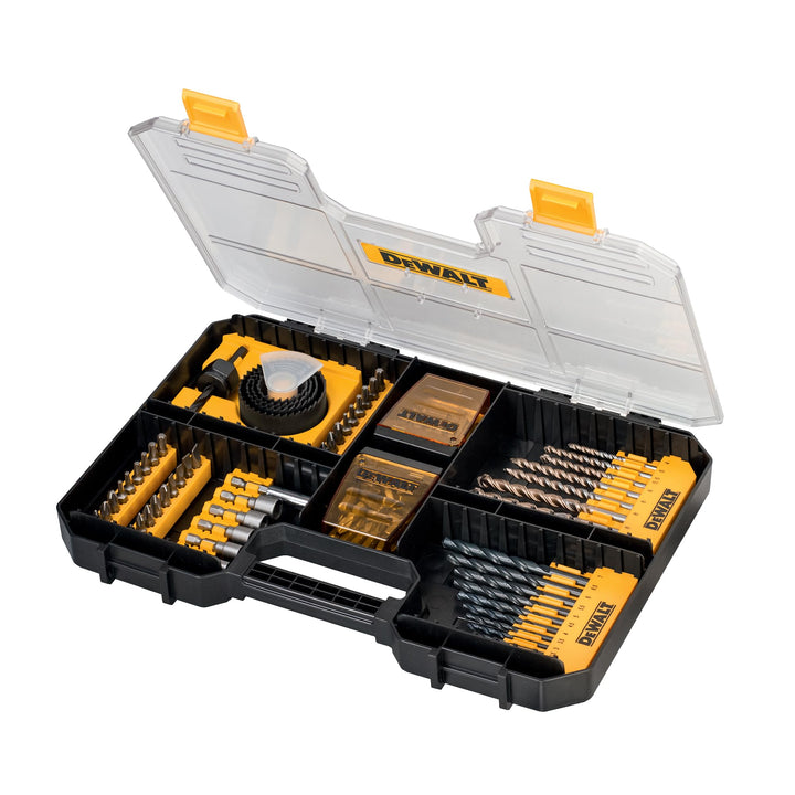 DeWalt Universalset/ MaxiSet (100-tlg., mit HSS-Metallbohrern, Betonbohrern, Lochsägen, Bits 25 mm,