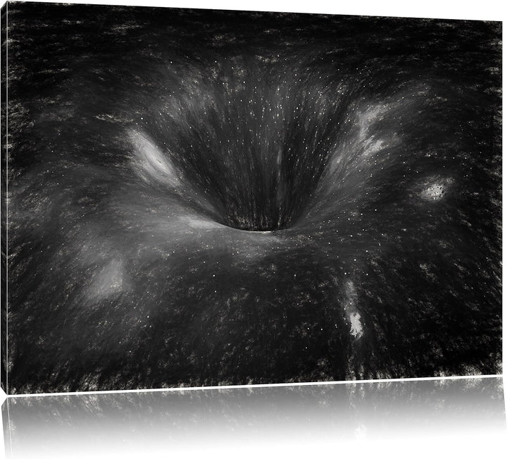 Pixxprint Schwarzes Loch im Weltall Kunst als Leinwandbild/Grösse: 100x70 / Wandbild/Kunstdruck/fert