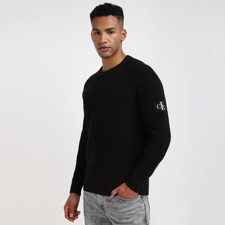 Calvin Klein Herren Badge Easy Sweater J30j323989 Pullover (1er Pack) S Black (Ck Black), S Black (C