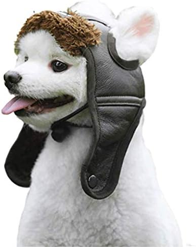 Leconpet Hund Fliegermütze, Hund Winter Pilotenmütze mit Ohrenklappen für kaltes Wetter (XXL, Schwar