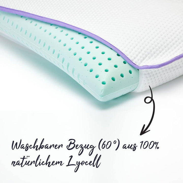 QUQON® Seitenschläferkissen - 40x80cm - Memory Foam - orthopädisches Kopfkissen für Nacken und Schul