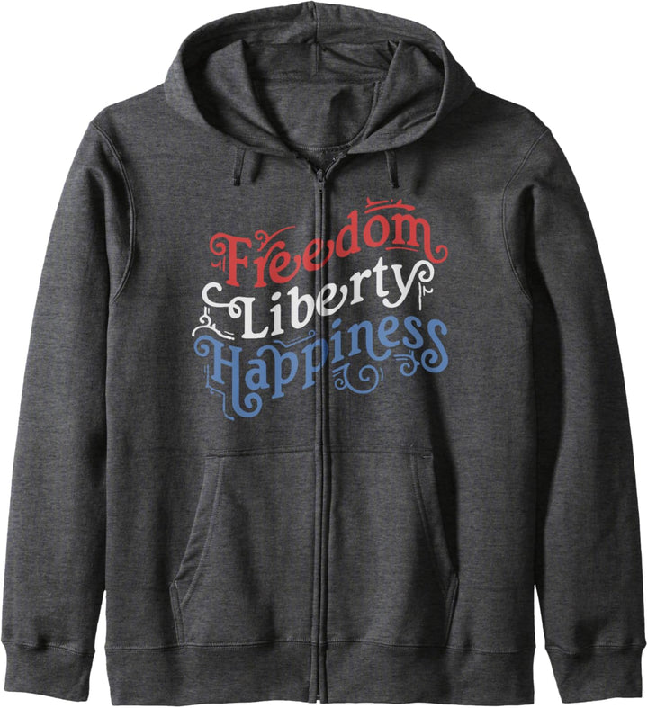 Freedom Liberty Happiness Red White And Blue Kapuzenjacke