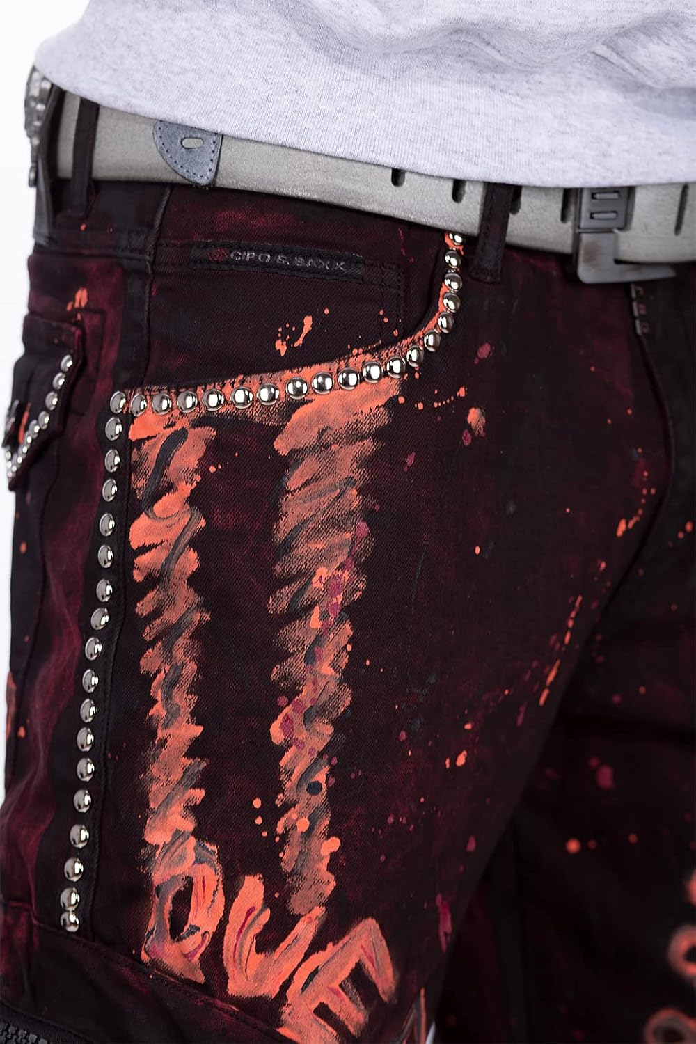 Cipo & Baxx Herren Jeans modernes extravagntes Design, Flexibler Regular-Fit, Stilvolle Details, Lan