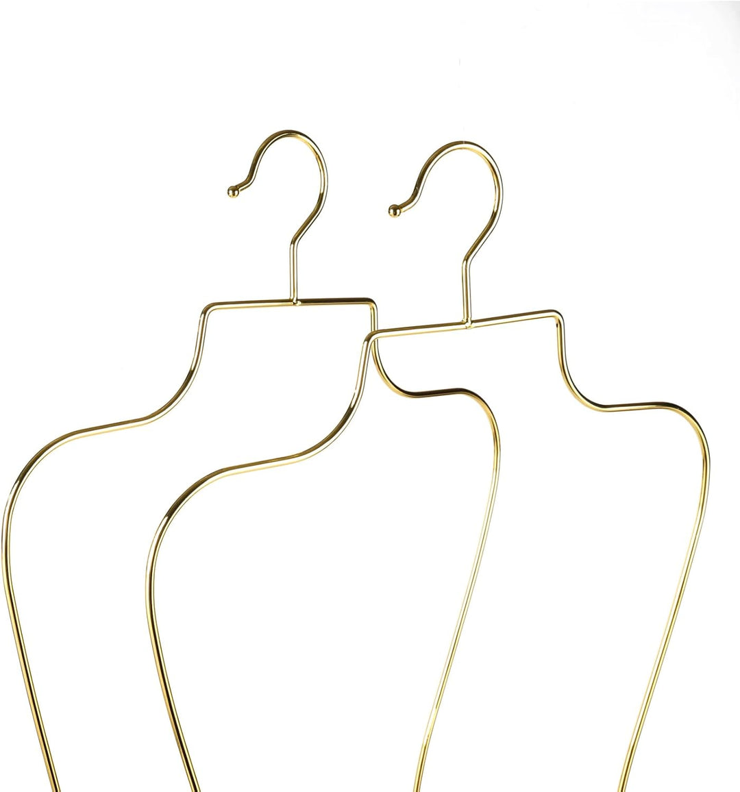 Arekuaei Kleiderbügel, goldfarben, für Dessous, Körperform, Metall, für Bikini, Bademode, 10 Stück