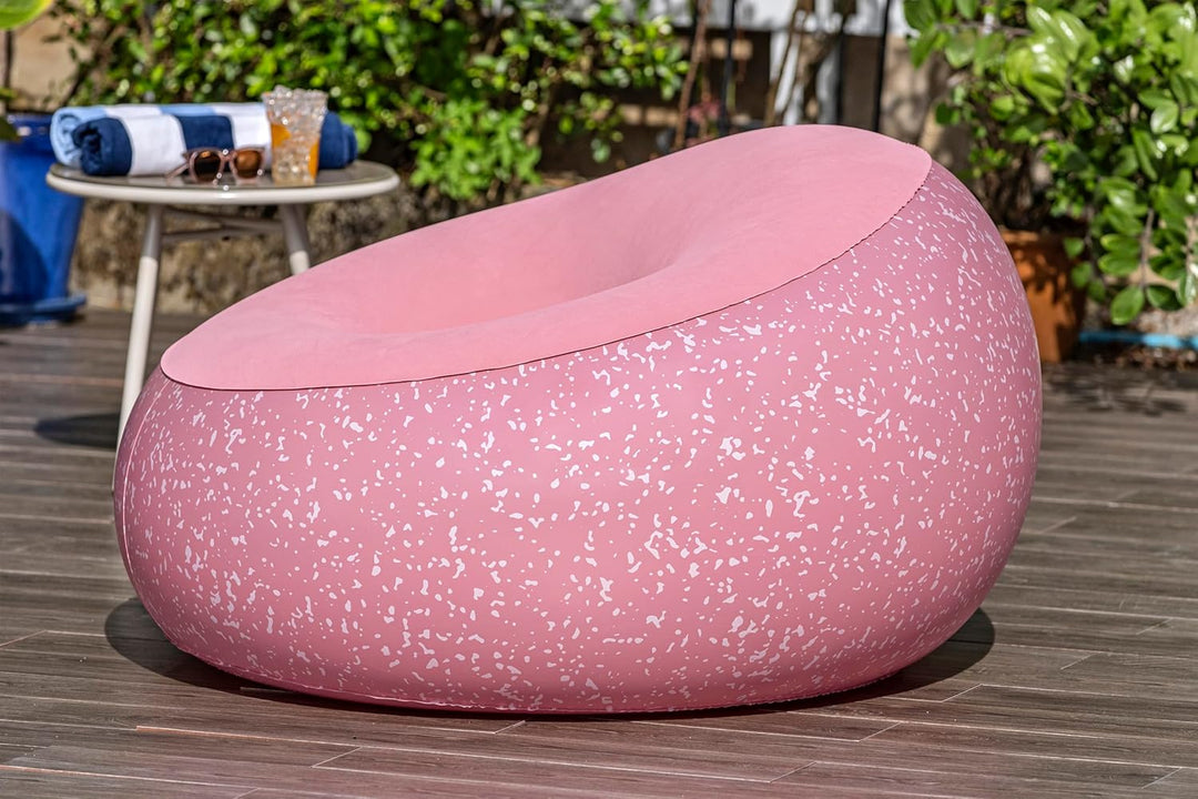 Bestway Inflate-A-Chair Luftsessel 112x112x66 cm Pink – Aufblasbarer Sessel für Indoor &amp; Outdoor, Lo