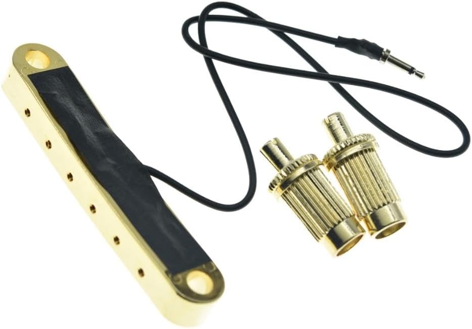 KAISH Tune-o-Matic Piezo Gitarre Bridge Pickup LP Piezo Guitar Bridge Pickup für Les Paul Gold, gold