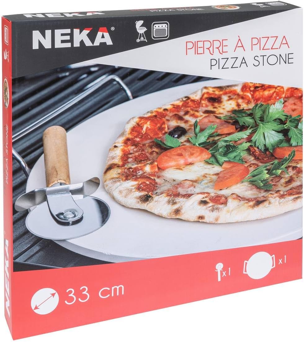 Neka - Pizzastein und -rad für den Grill - Durchm. 33 cm - Beige